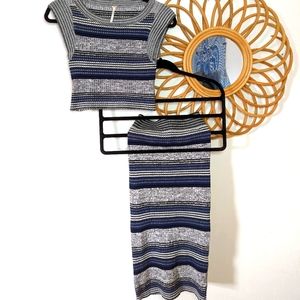Free People 2-piece sweater crop and skirt set